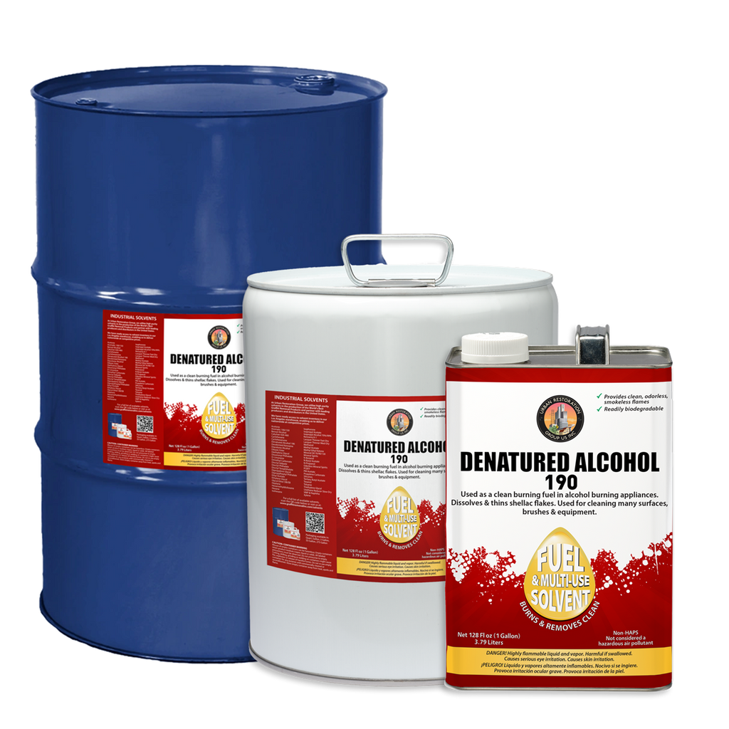 Denatured Alcohol 190 Range of Sizes